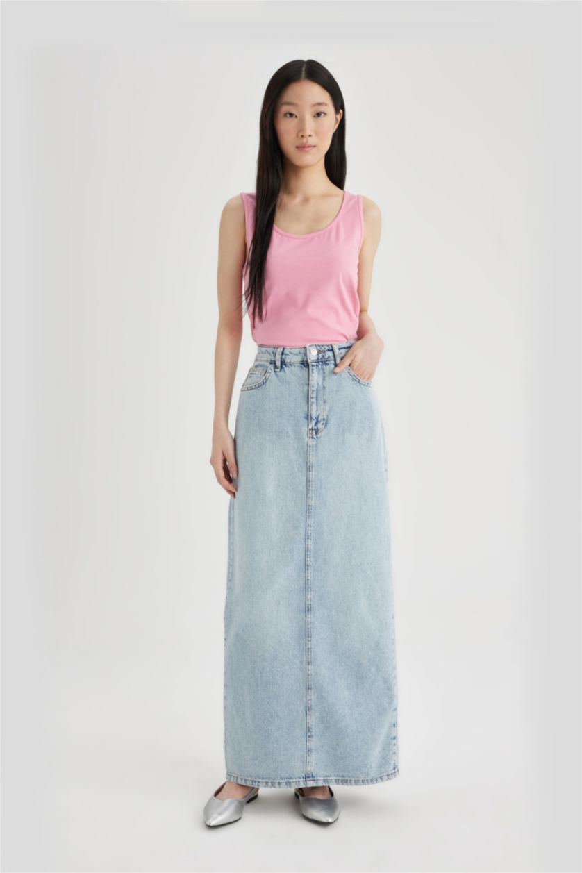 نساء زهري تانك توب سليم فيت برقبة مستديرة بدون كم