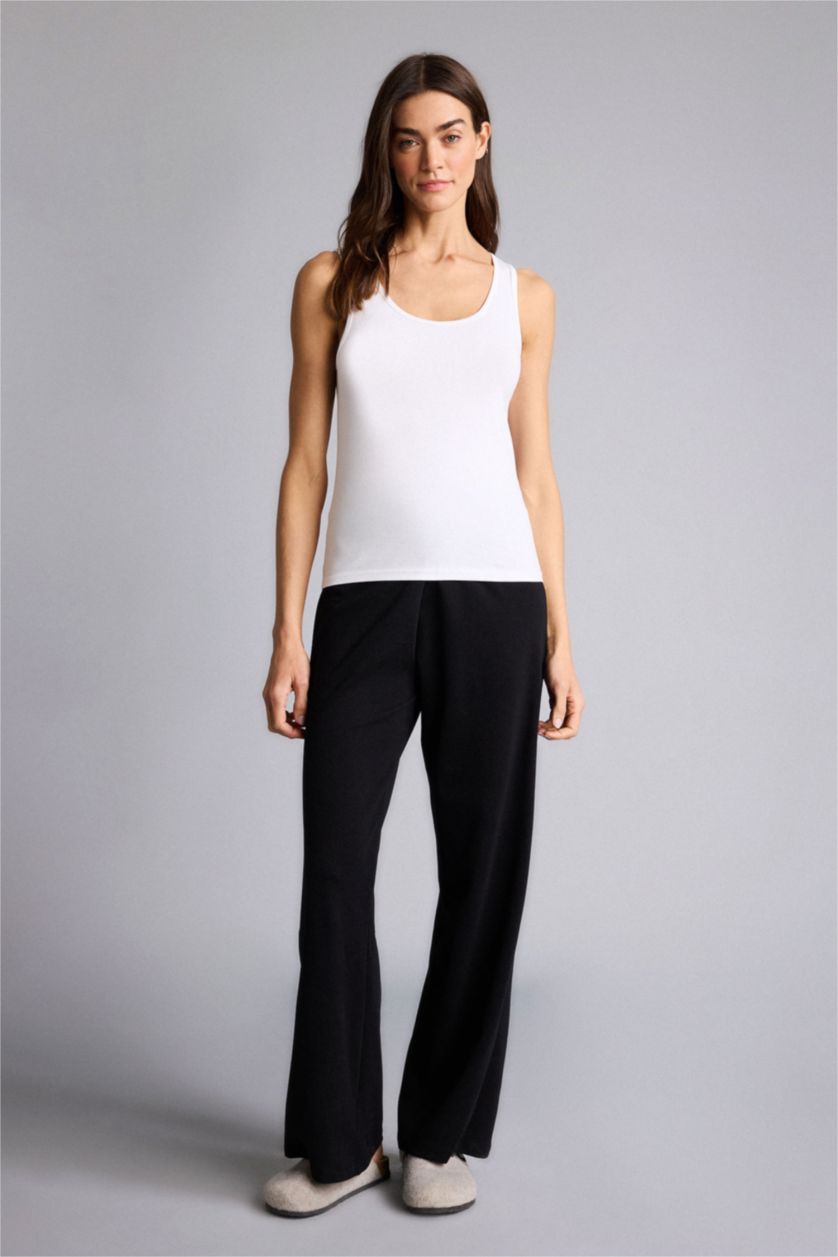 WOMAN White Slim Fit Crew Neck Sleeveless Tank Top