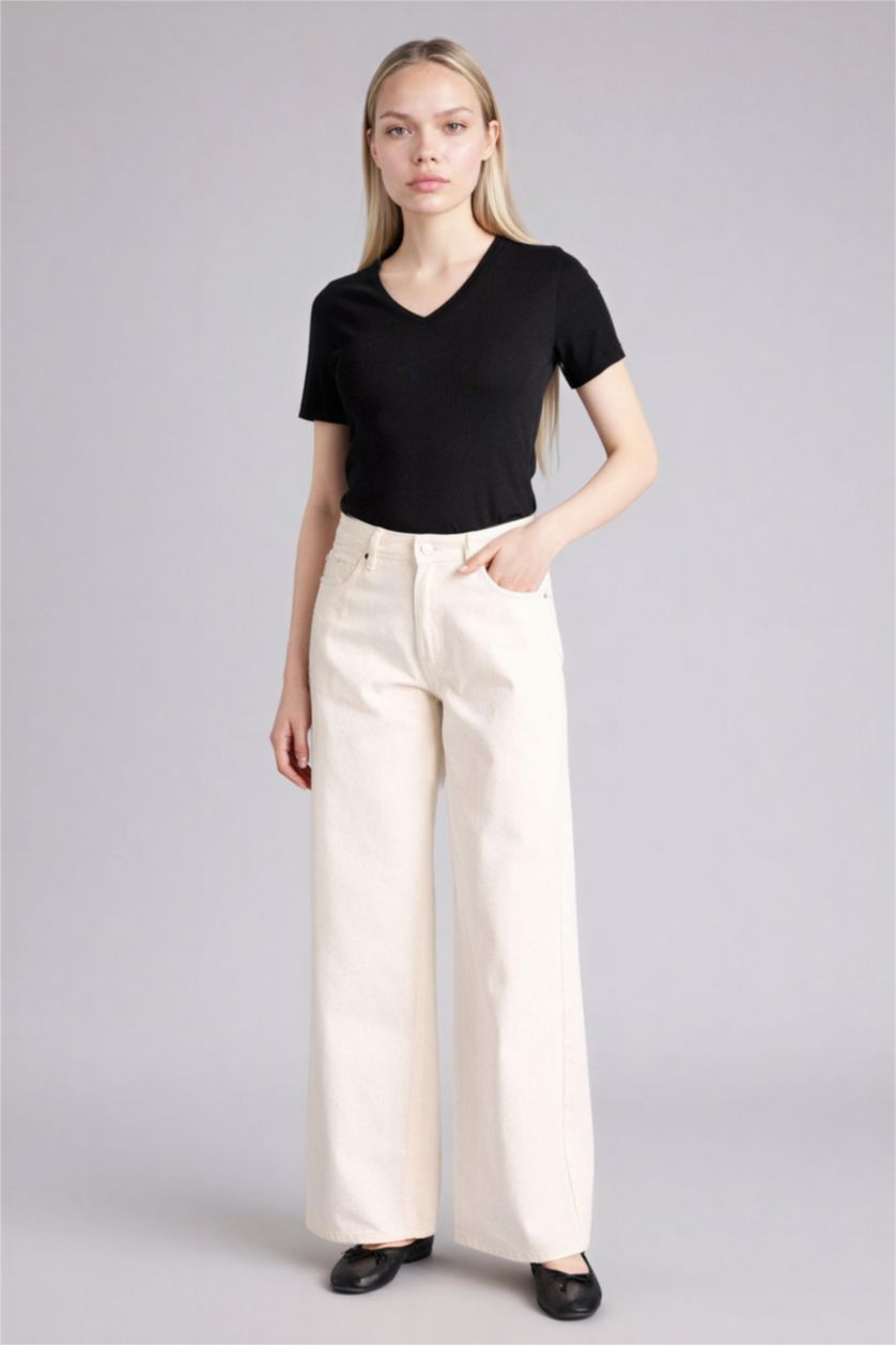 Kadın Siyah %100 Pamuk Slım Fıt Basıc Ribana Tişört