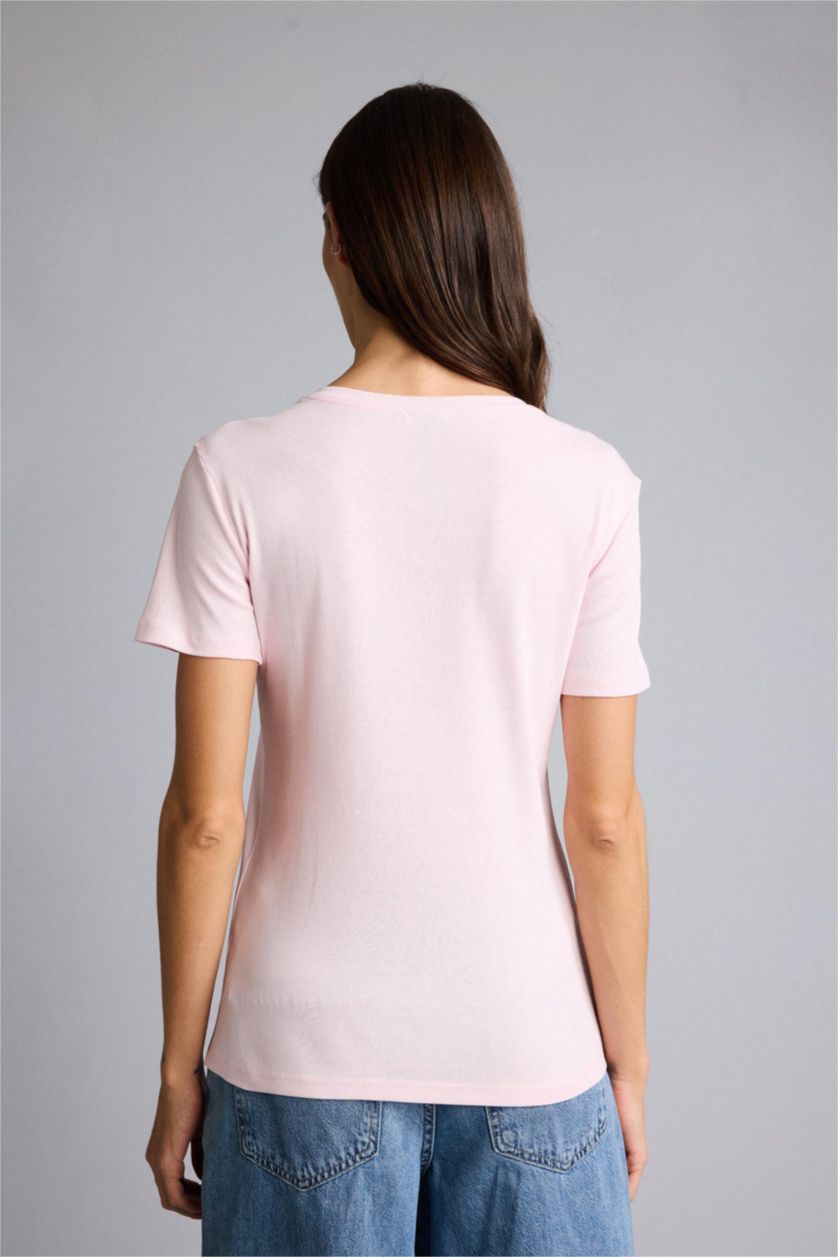WOMAN Light Pink Woman Short Sleeve T-Shirt