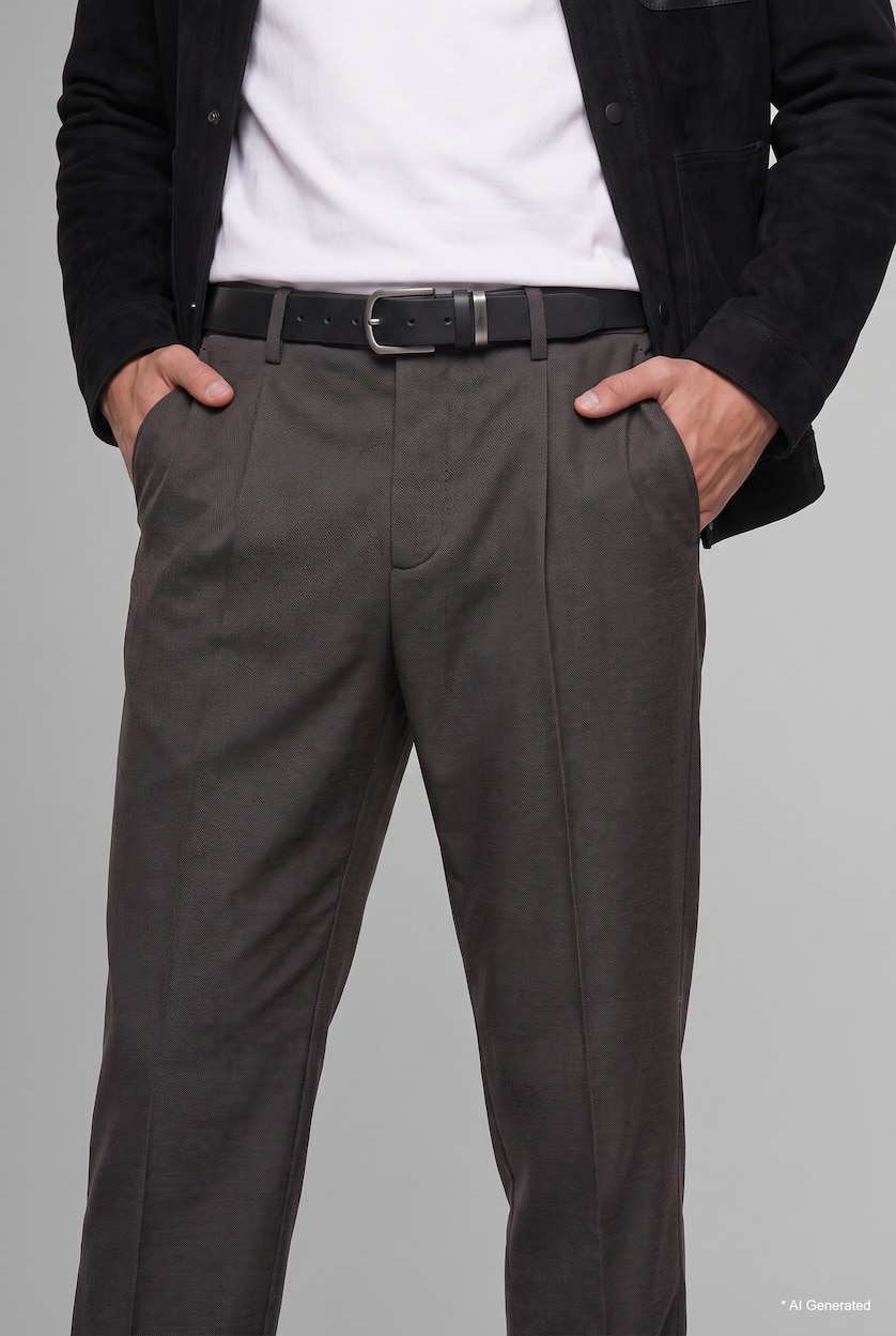 Man Anthracite Relax Fit Trousers