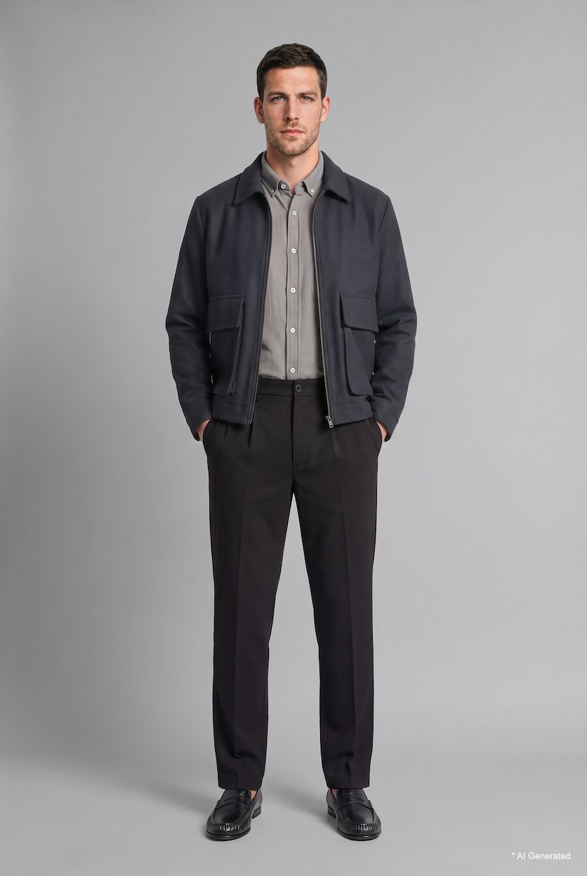 Men Black Relax Fit Trousers