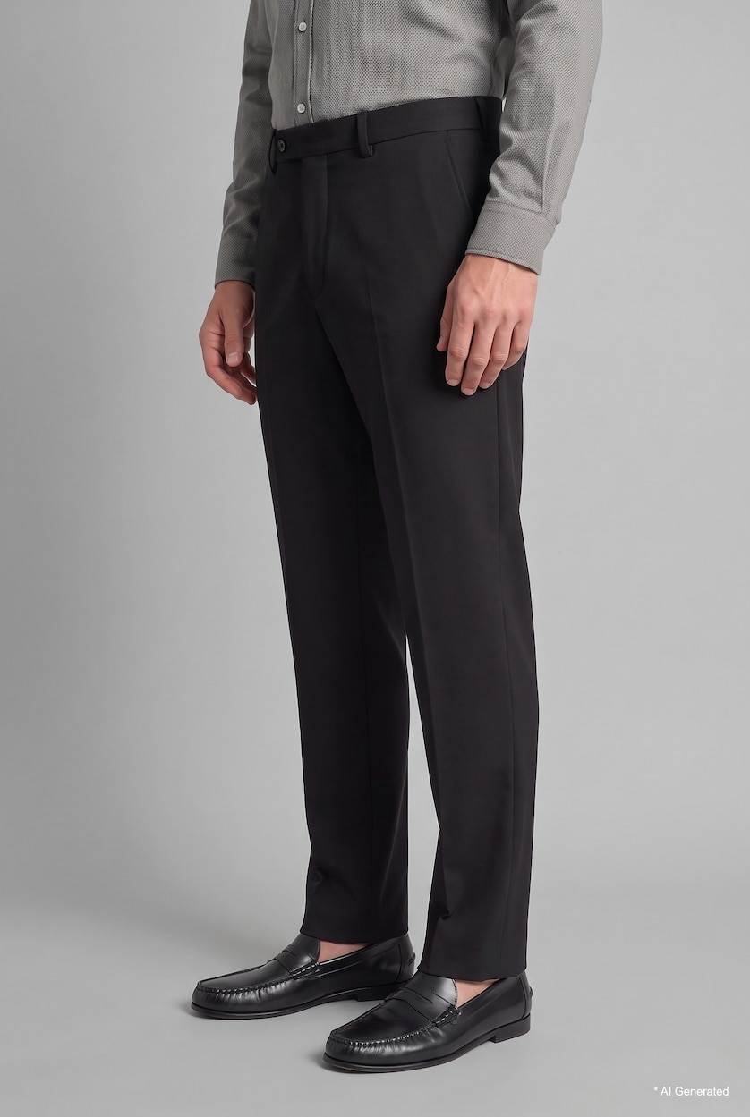 Men Black Relax Fit Trousers