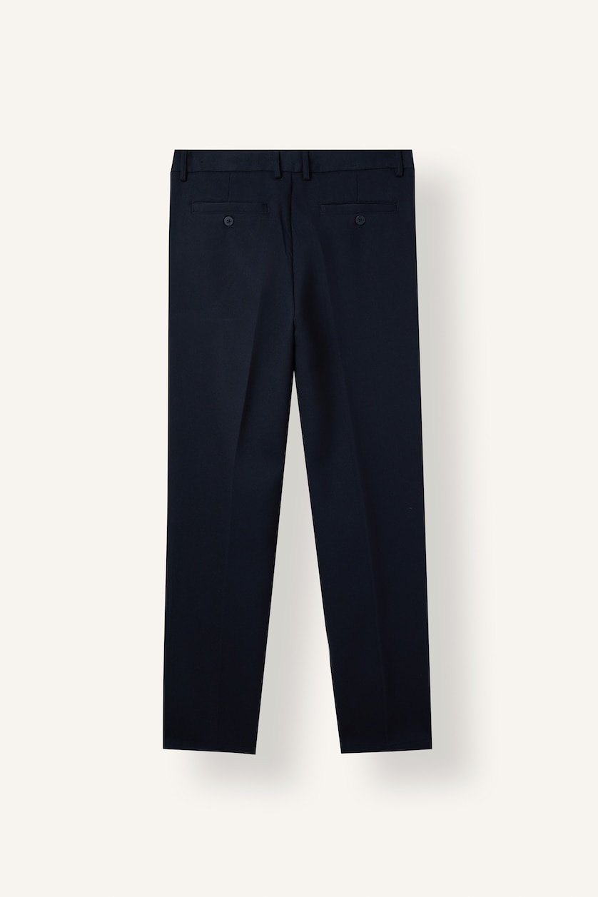 MAN NAVY Relaxed Fit Regular Waist Straight Leg Trousers