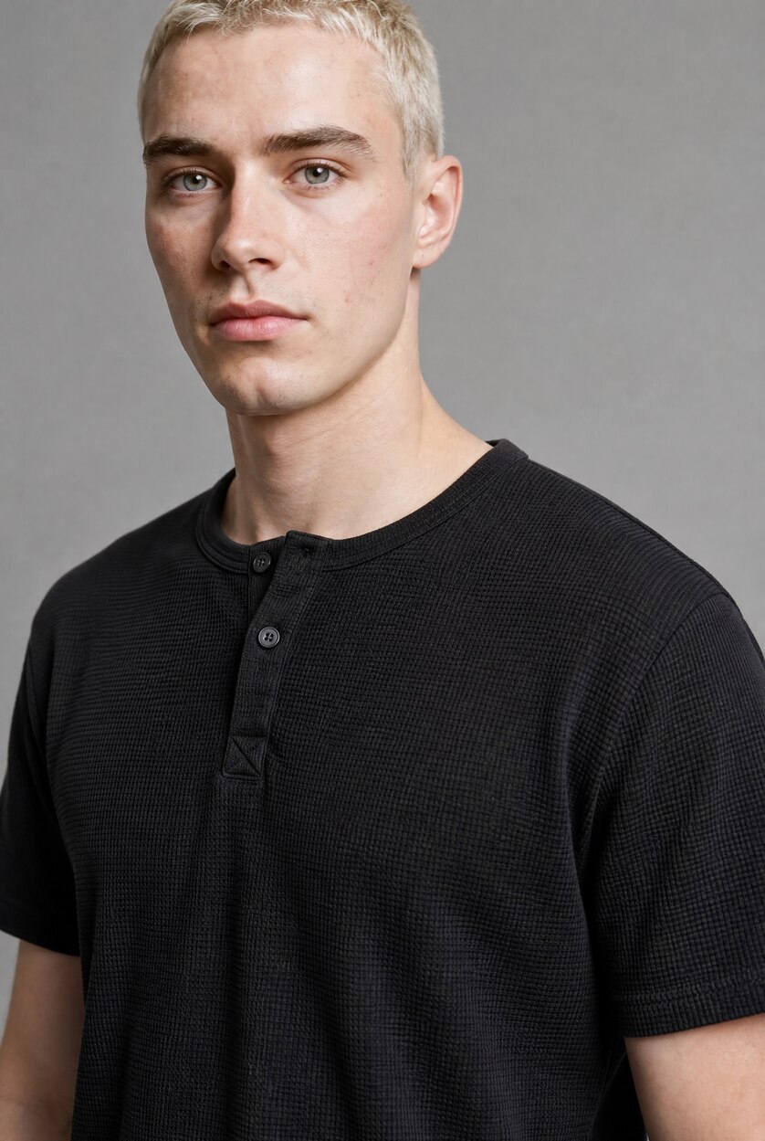 Men Black Slim Fit Short Sleeve T-Shirt