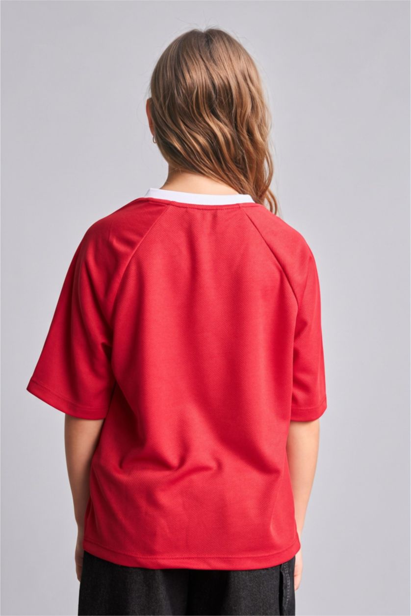Young Girls - Teen Girls Red Regular Fit Short Sleeve T-Shirt
