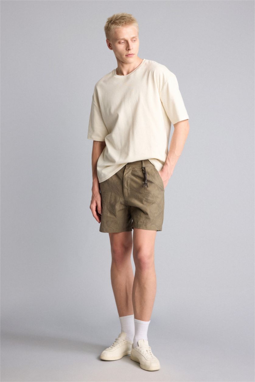 Erkek Açık Haki Relaxed Fit Bermuda Şort