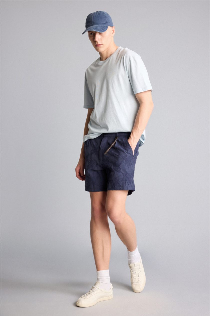 Erkek Lacivert Relaxed Fit Bermuda Şort