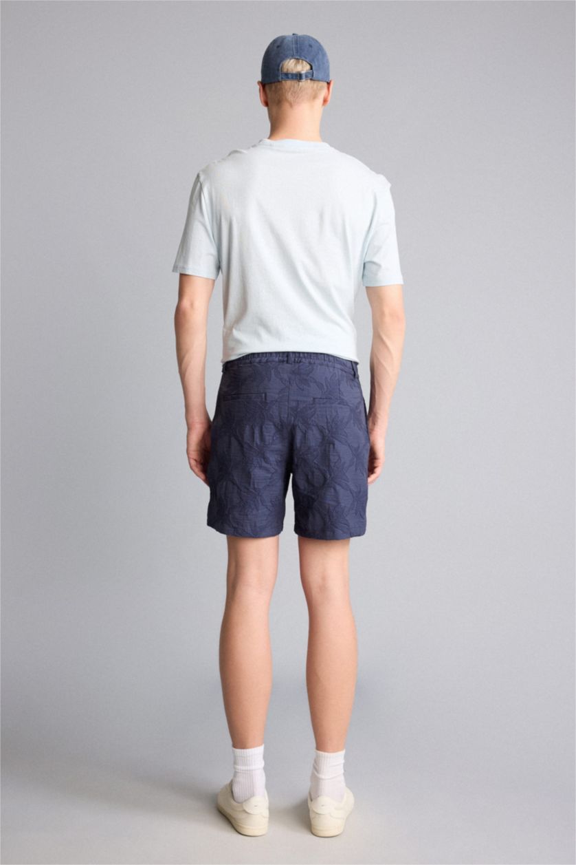Erkek Lacivert Relaxed Fit Bermuda Şort