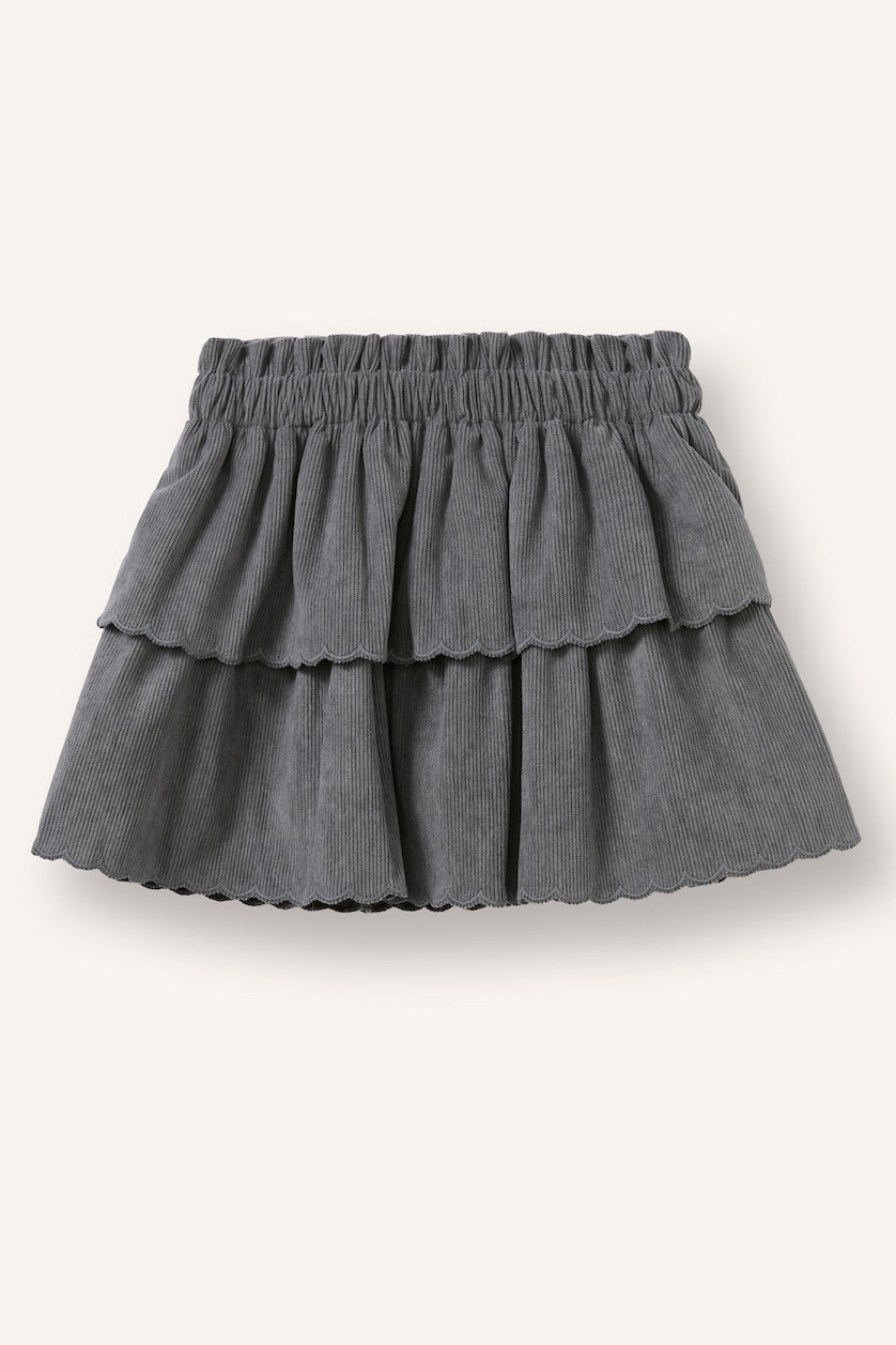 Baby Girls Grey Baby Girl Velvet Regular Fit Skirt