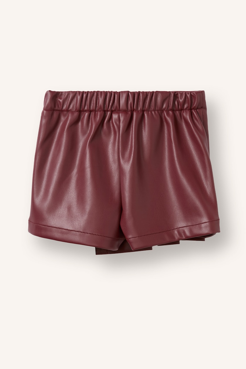 Baby Girls Bordeaux Baby Girl Faux Leather Skirt