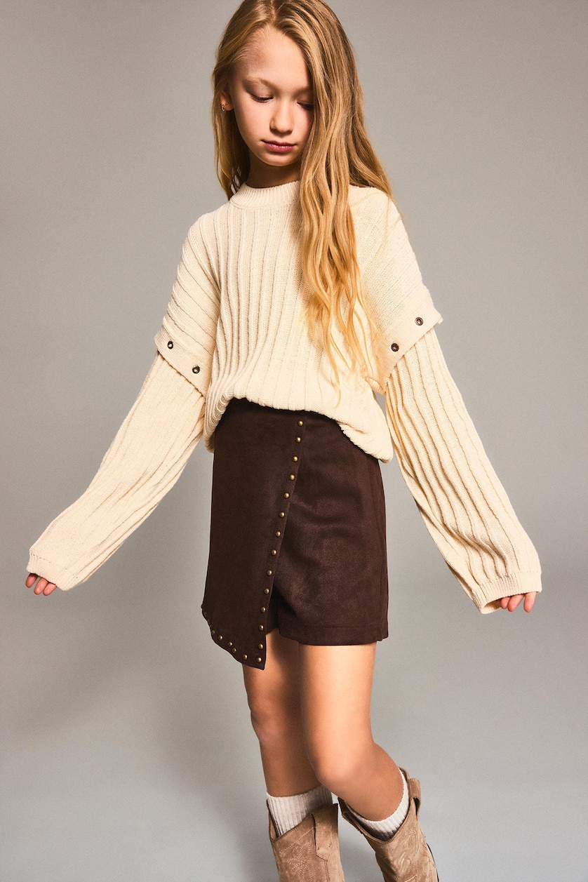 Girls & Teens Brown تنورة قصيرة شمواه