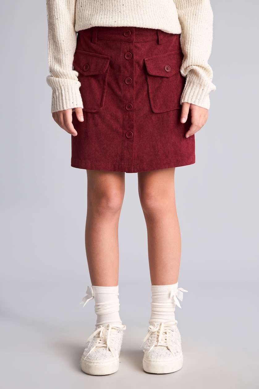 Young Girls - Teen Girls Bordeaux Girl Velvet Regular Fit Skirt