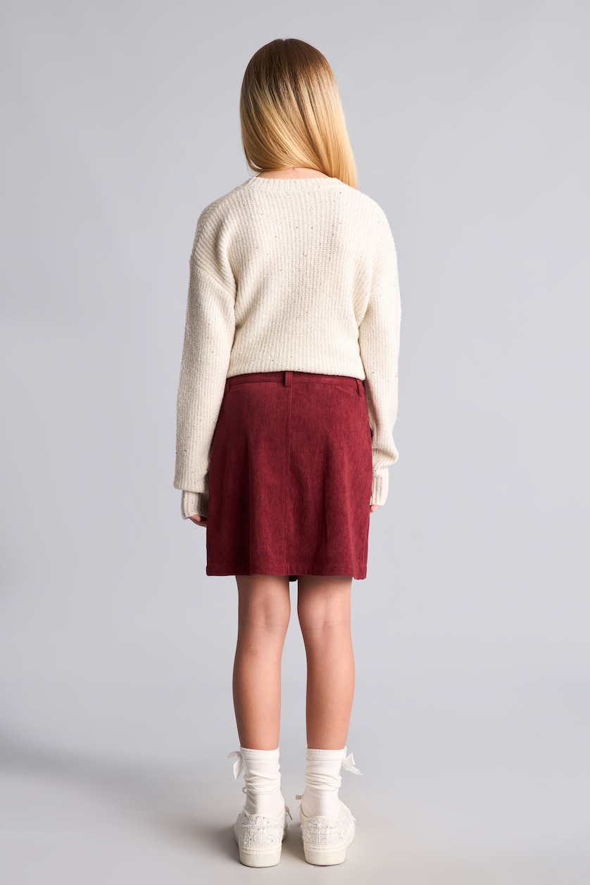 Young Girls - Teen Girls Bordeaux Girl Velvet Regular Fit Skirt