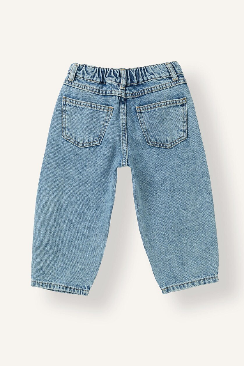 طفلة صغيرة أزرق Baby Girl Hello Kitty Barrel Fit Wide Leg Jeans