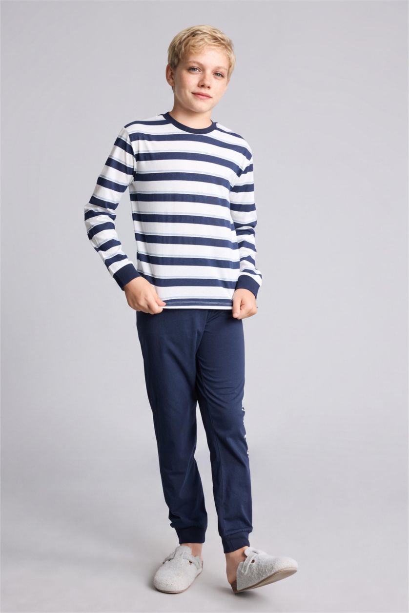 Erkek Çocuk - Genç Erkek Lacivert 2'li Pijama Takımı Erkek Çocuk