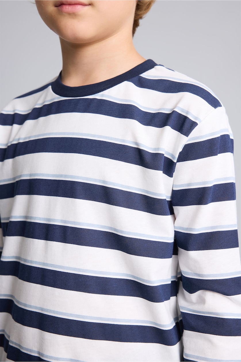 BOYS & TEENS NAVY Boy Striped Top Pants 2 Piece Pyjama Set