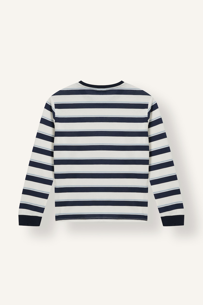 BOYS & TEENS NAVY Boy Striped Long Sleeve Top and Trousers Pyjama Set
