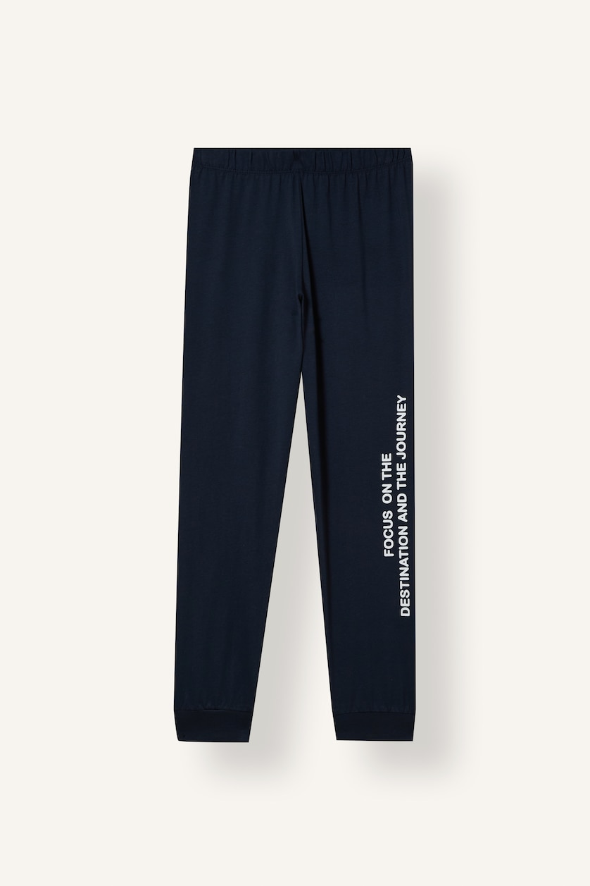 BOYS & TEENS NAVY Boy Striped Long Sleeve Top and Trousers Pyjama Set