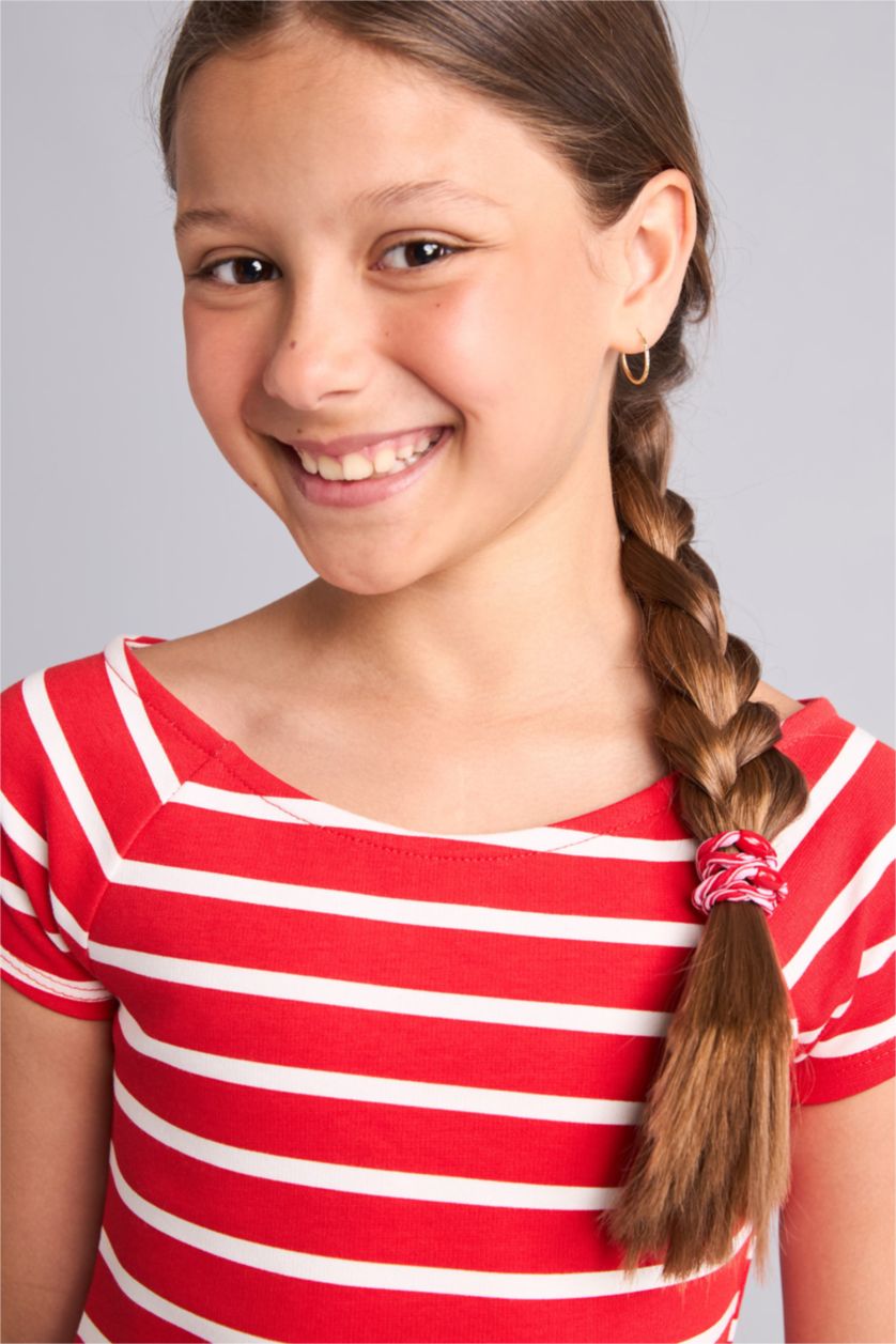 Young Girls - Teen Girls Light Red A Cut Knitted Dress