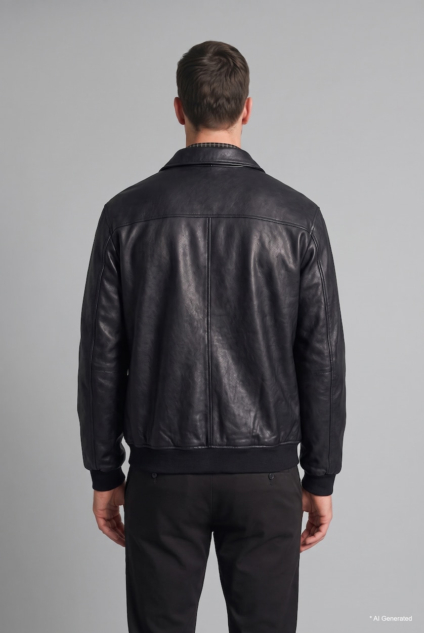 Men Black Zipper Puffer Jacket