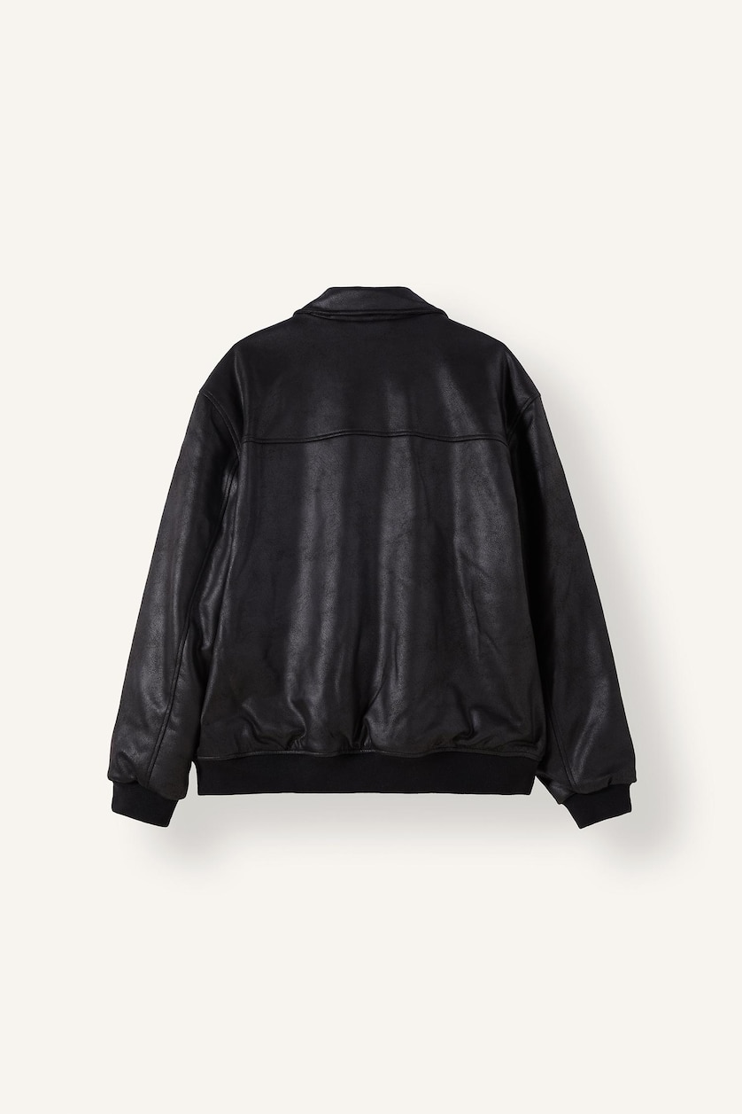Men Black Zipper Puffer Jacket