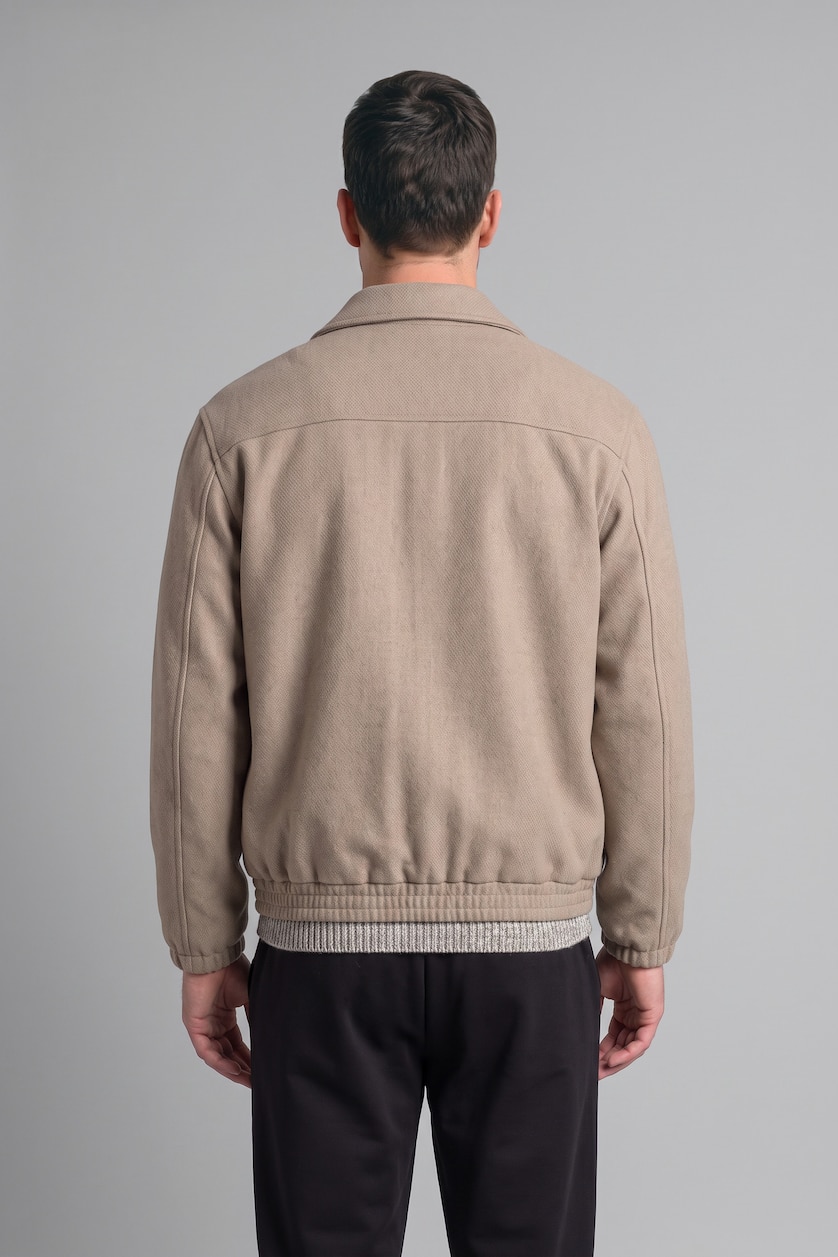 Erkek Taş Regular Fit Gömlek Yaka Mont