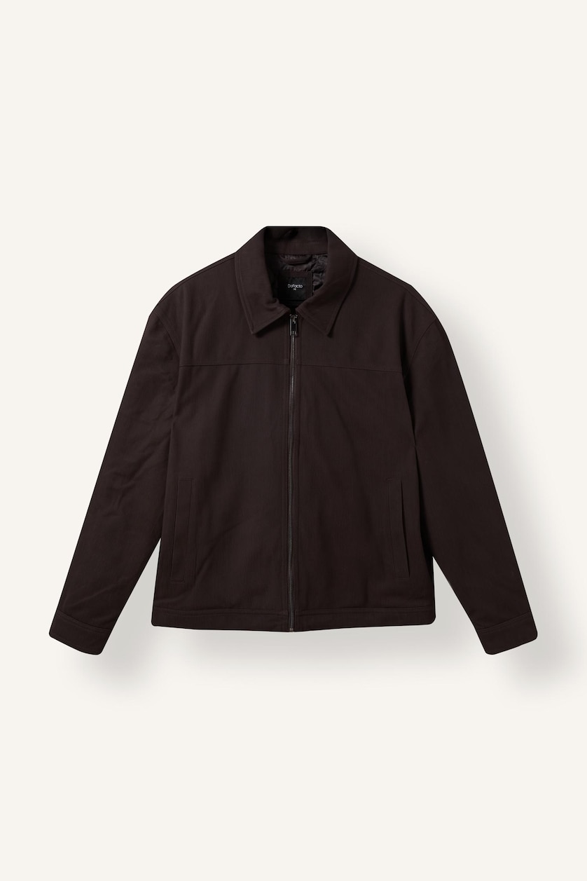 Men Dark Brown Zipper Puffer Jacket