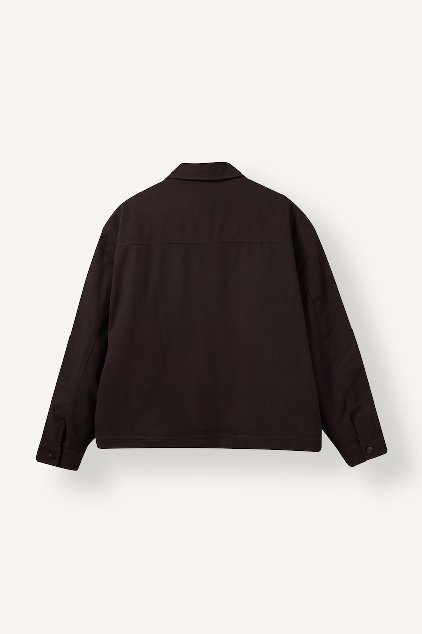 Men Dark Brown Zipper Puffer Jacket