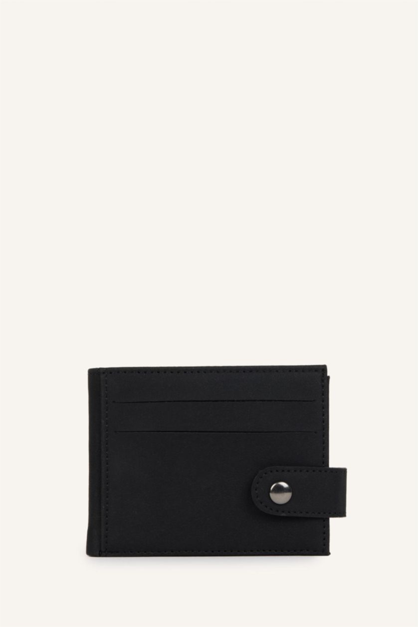 Men Black Man Faux Leather Wallets