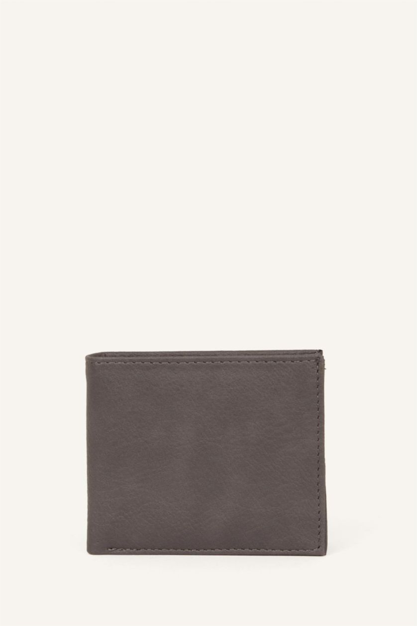 Men Grey Man Faux Leather Wallets