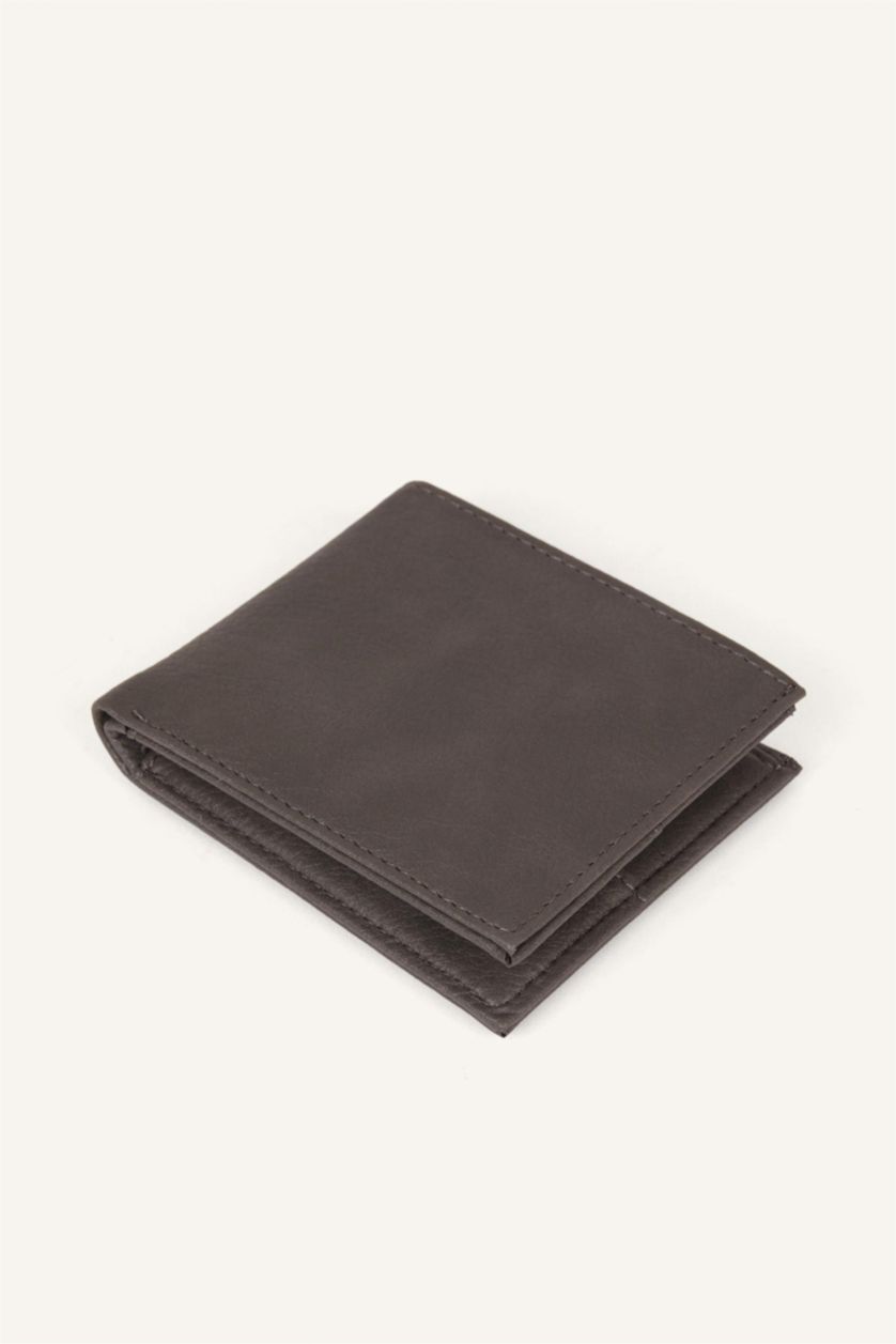 Men Grey Man Faux Leather Wallets
