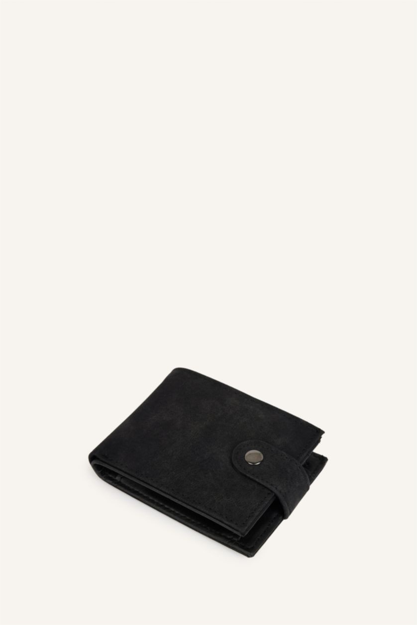 Men Black Man Faux Leather Wallets