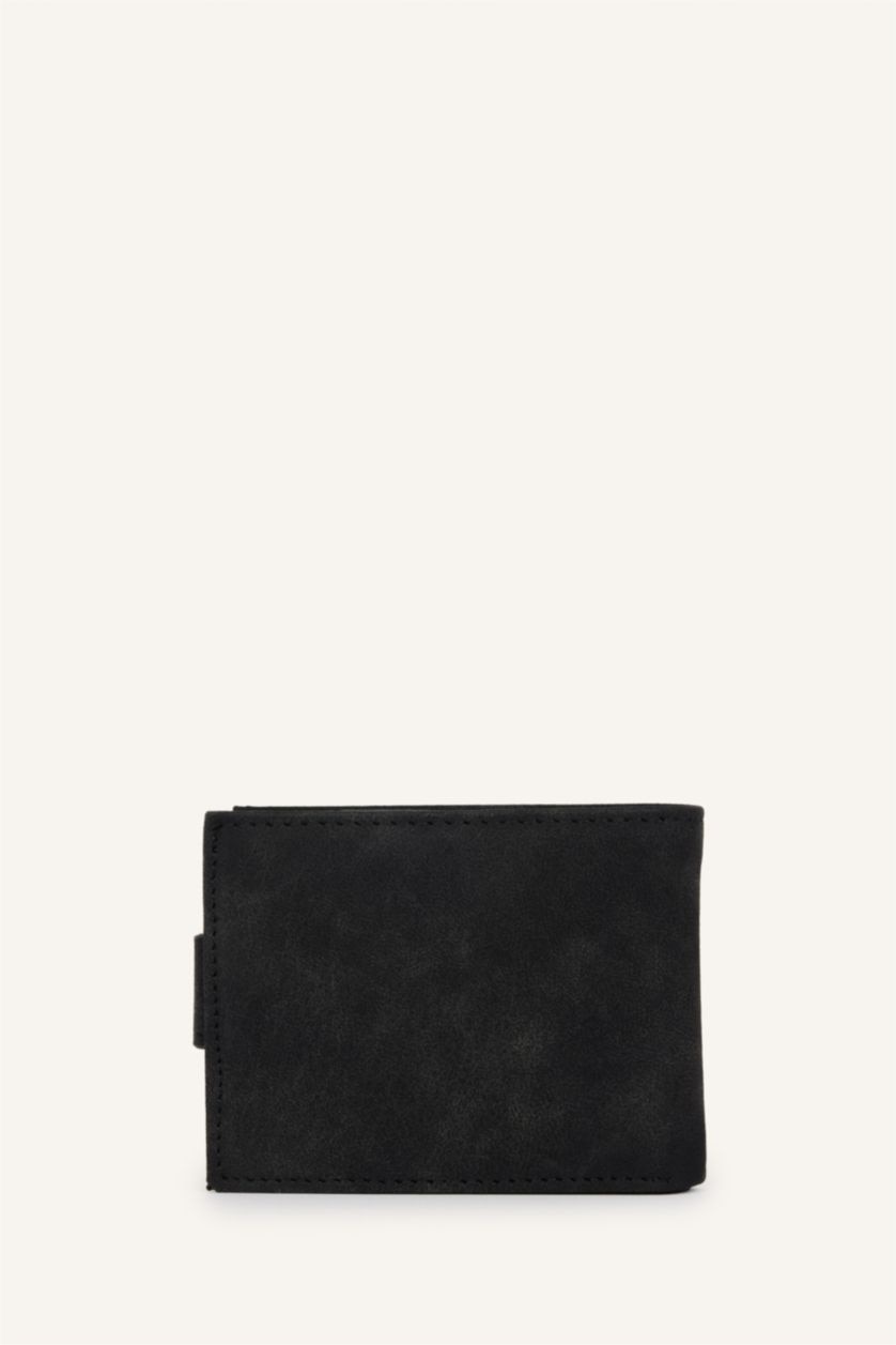 Men Black Man Faux Leather Wallets