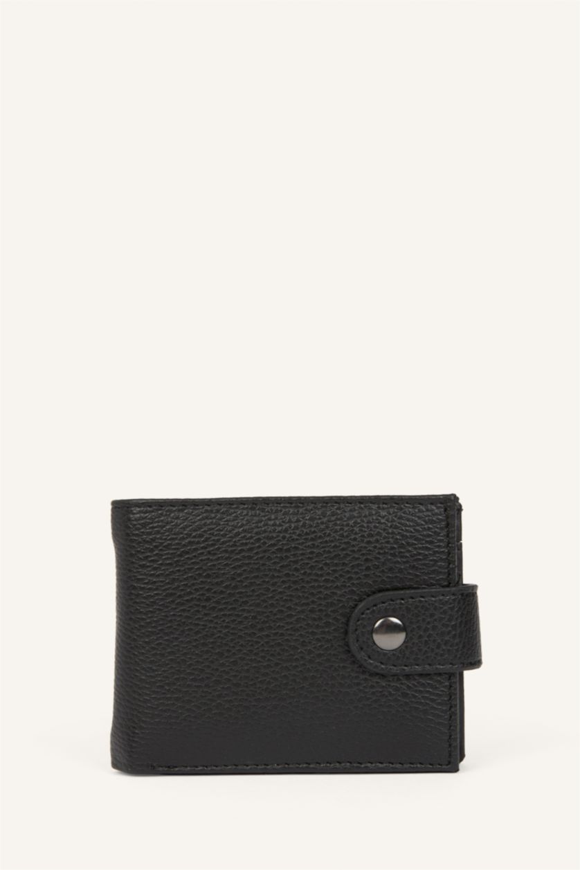 Men Black Man Faux Leather Wallets