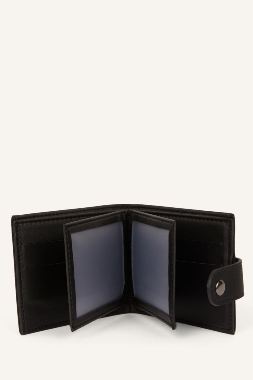 Men Black Man Faux Leather Wallets