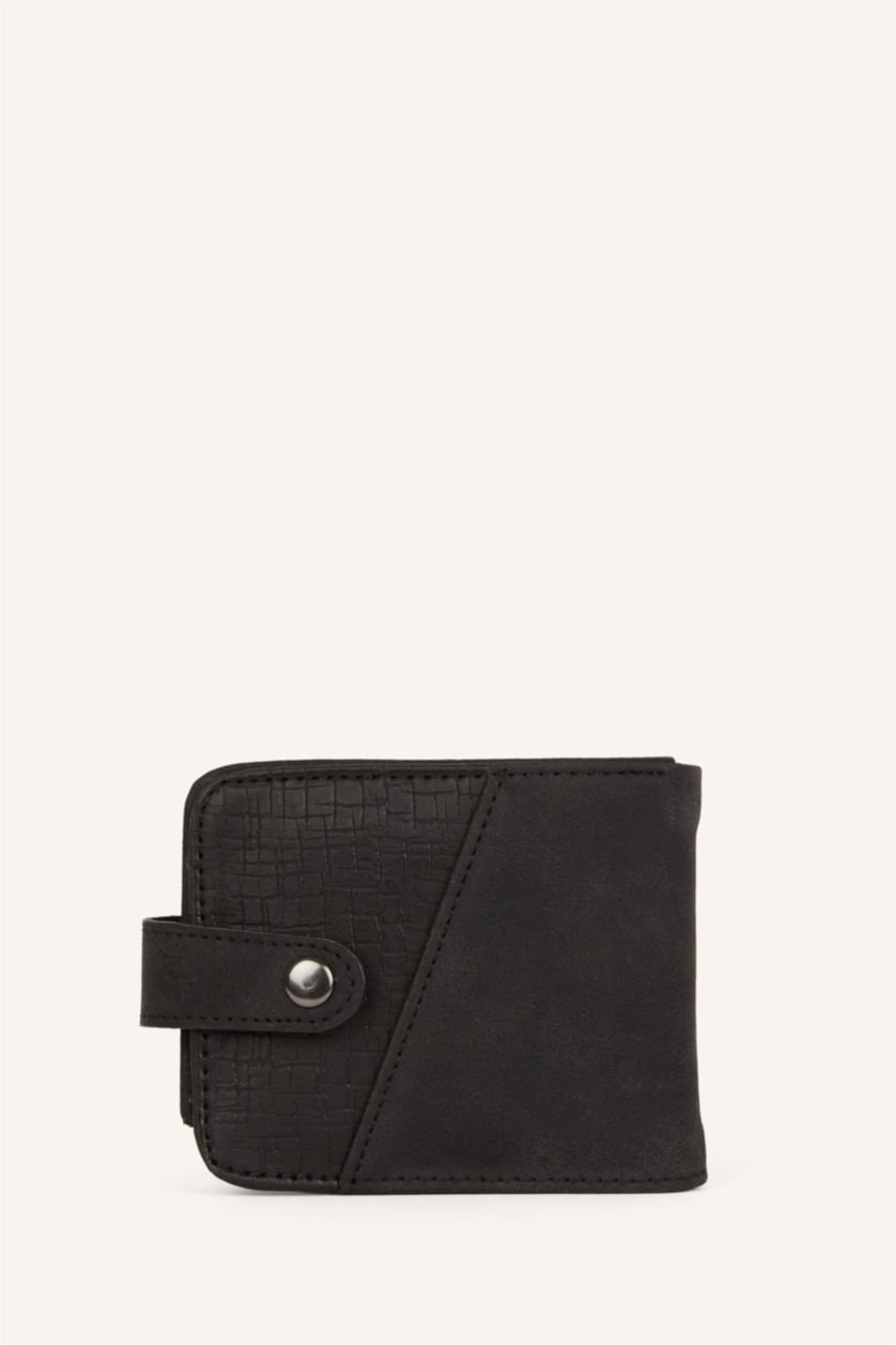 Men Black Man Faux Leather Wallets
