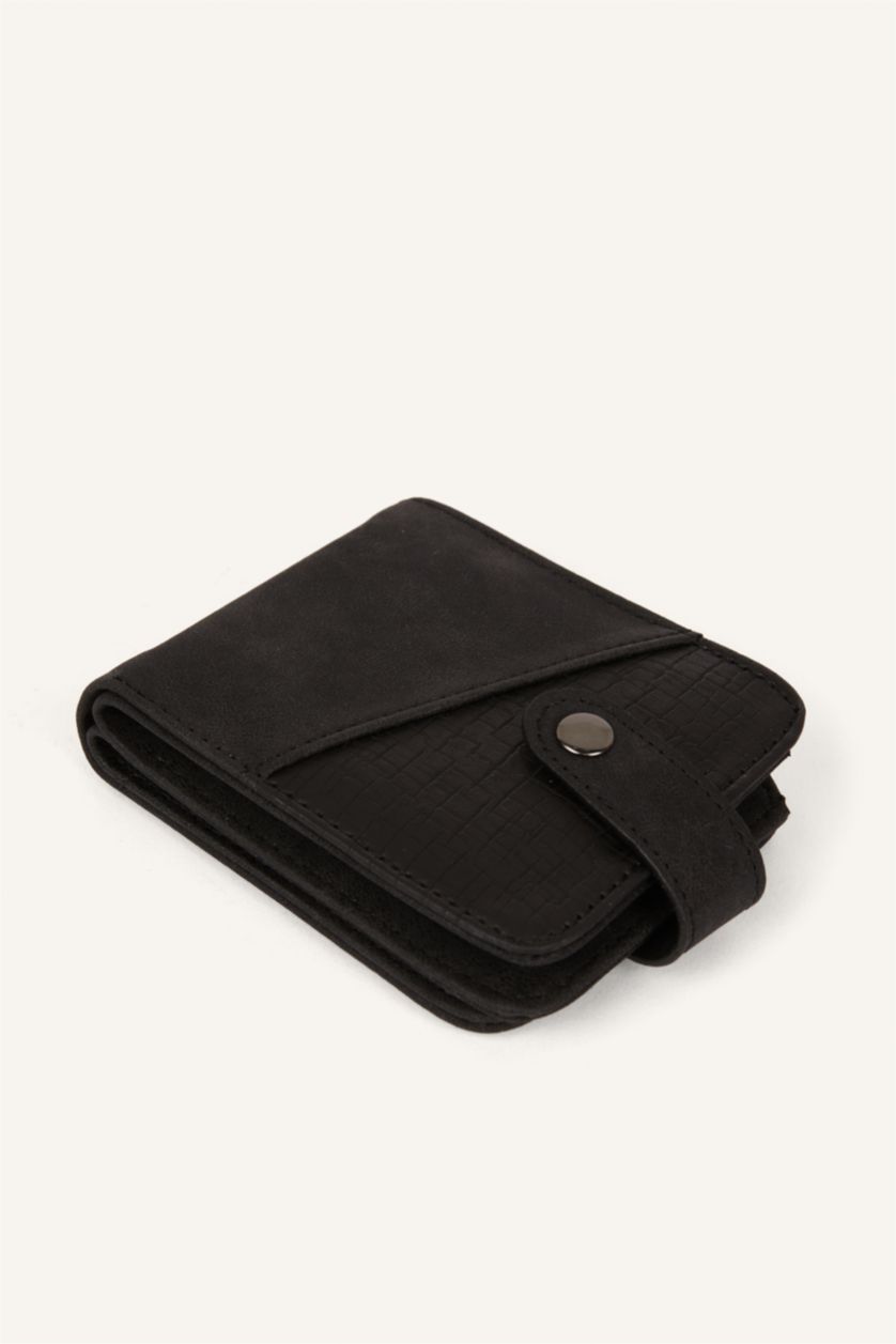 Men Black Man Faux Leather Wallets