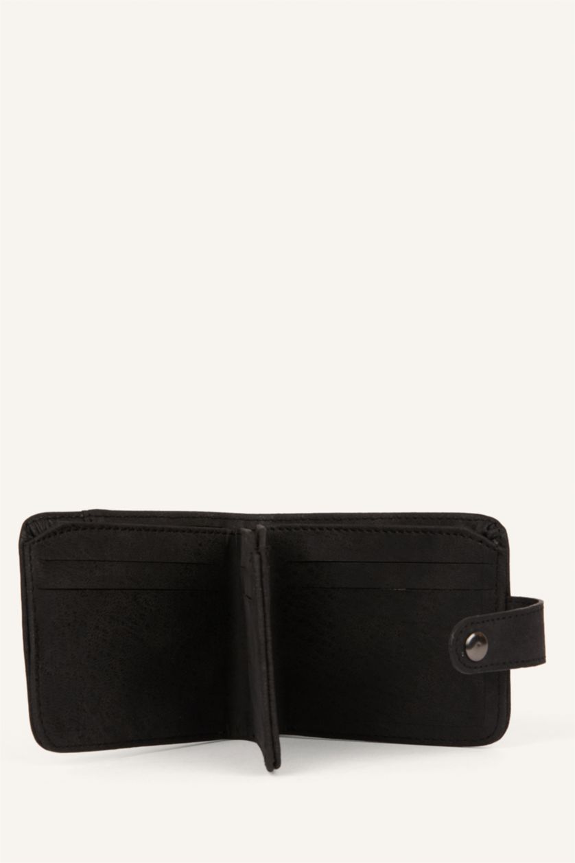 Men Black Man Faux Leather Wallets