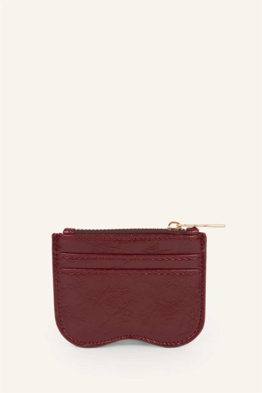 Women Bordeaux Woman Business Card Wallet
