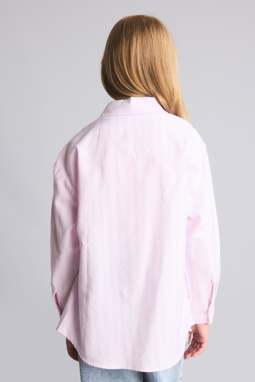Young Girls - Teen Girls Pink Girl Regular Fit 100% Cotton Long Sleeve Oxford Shirt