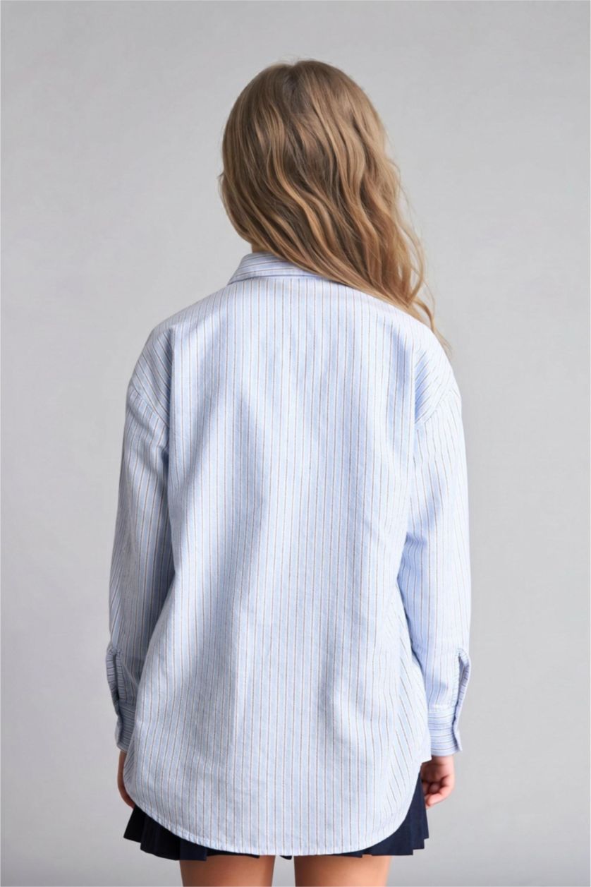 Young Girls - Teen Girls Light Blue Regular Fit Long Sleeve Shirt