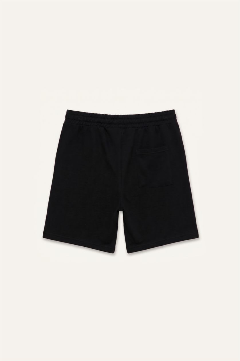Erkek Siyah Regular Fit Şort