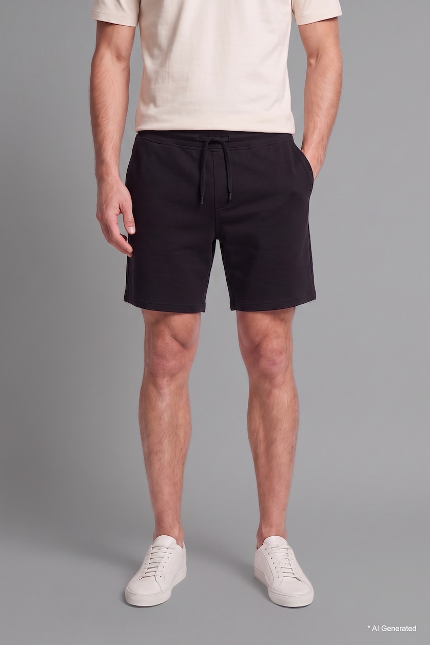 Men Black Regular Fit Regular Hem Shorts