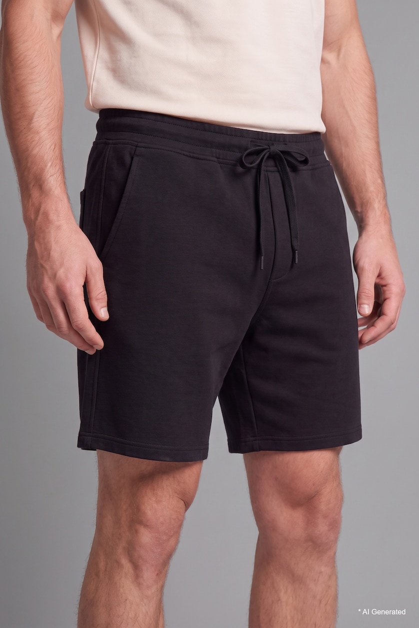 Men Black Regular Fit Regular Hem Shorts