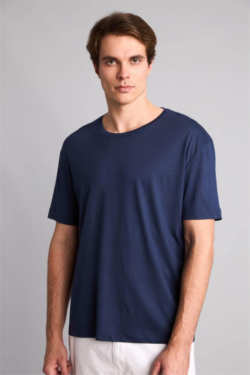 Men NAVY Regular Fit modal Short Sleeve T-Shirt