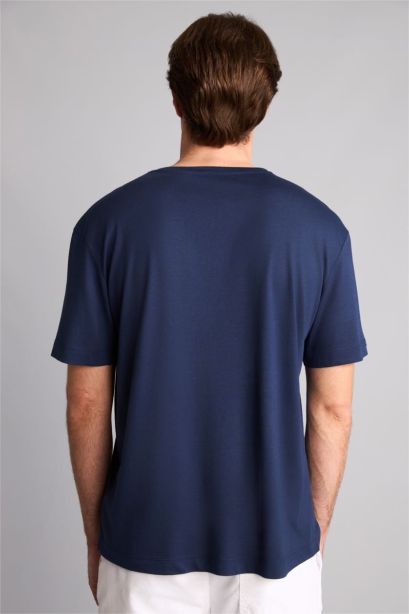 Men NAVY Regular Fit modal Short Sleeve T-Shirt