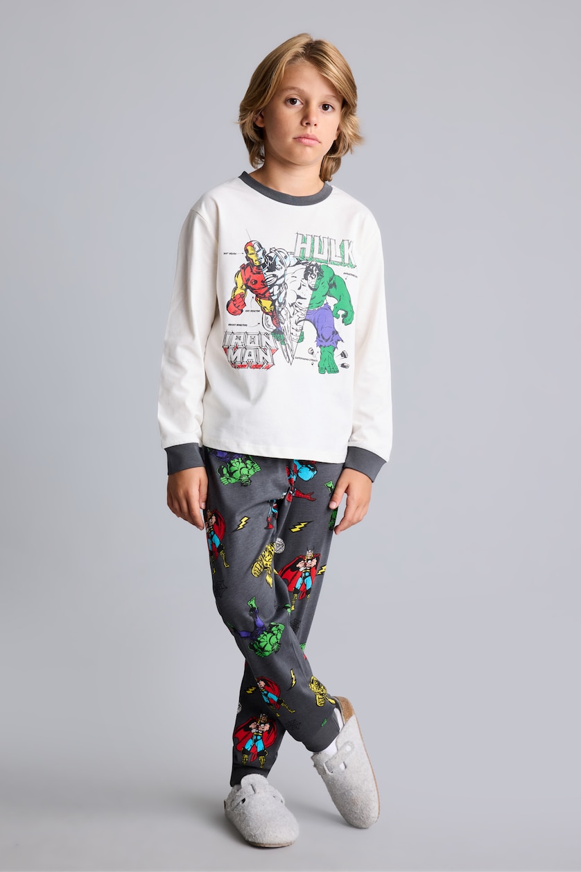 Erkek Çocuk - Genç Erkek Ekru 2'li Pijama Takım Marvel Erkek Çocuk