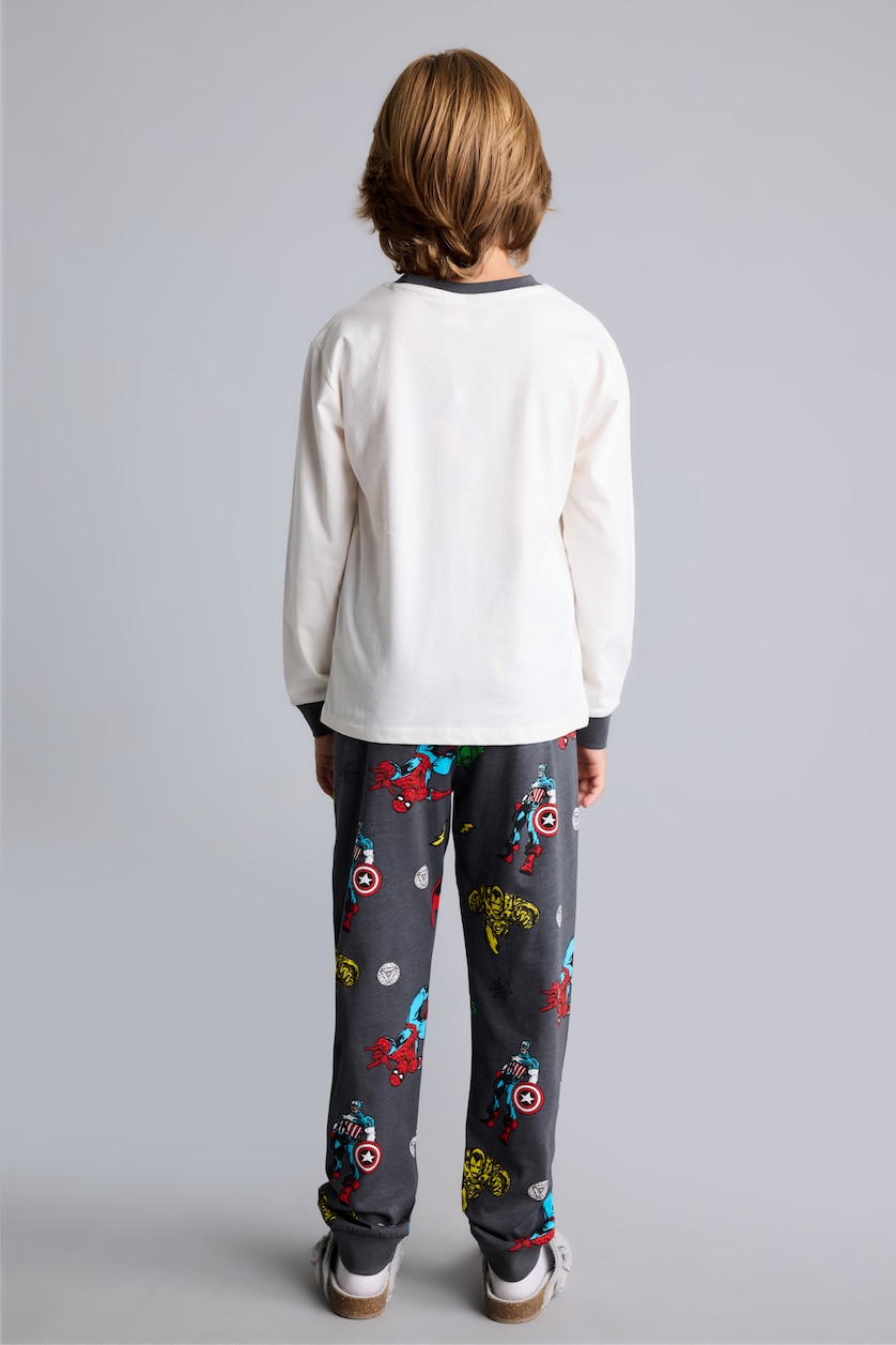 Erkek Çocuk - Genç Erkek Ekru 2'li Pijama Takım Marvel Erkek Çocuk