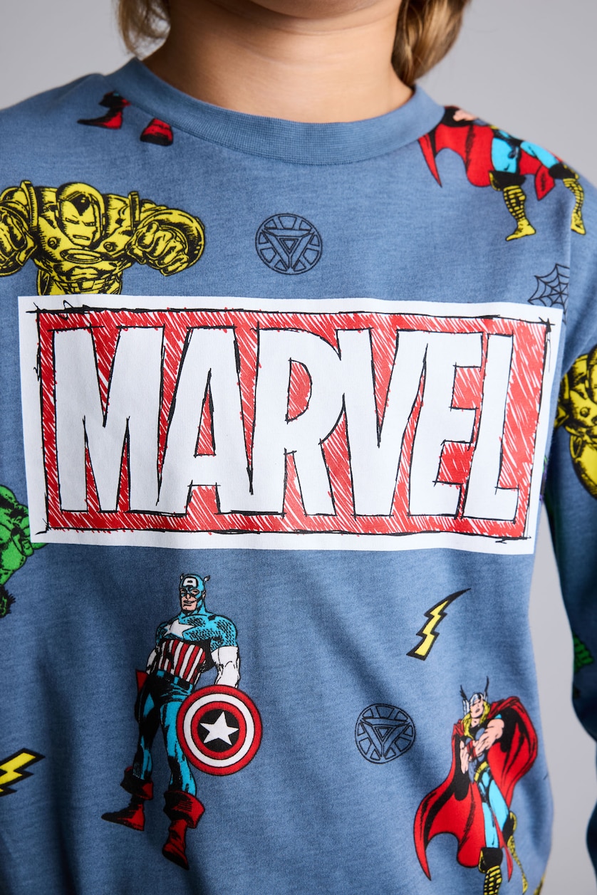 Young Boys - Teen Boys Blue 2 piece Regular Fit Licensed by Marvel Knitted Pyjamas